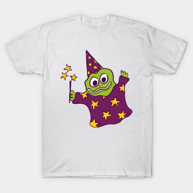 Froggy Wizard (maroon) T-Shirt by josierichey